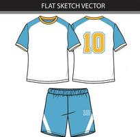 T-shirt and athletic shorts set vector file.