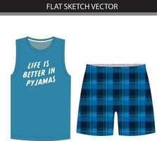 Short pyjamas set vectorial file. vector