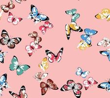 Vector butterflies watercolour effect Seamless background.
