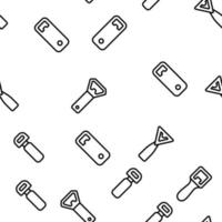 Bottle Opener Vector Seamless Pattern