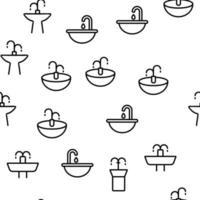 Drinking Fountain Vector Seamless Pattern