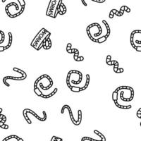Worm Insect Animal Vector Seamless Pattern