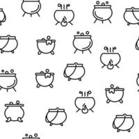 Cauldron Vector Seamless Pattern