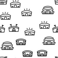 Arena Buildings Seamless Pattern Vector