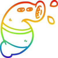 rainbow gradient line drawing cartoon monster leech vector