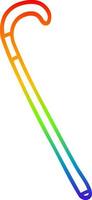 rainbow gradient line drawing cartoon walking stick vector