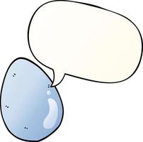 cartoon egg and speech bubble in smooth gradient style vector