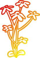 warm gradient line drawing flower vector