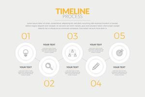 Timeline infographic with yellow elements vector