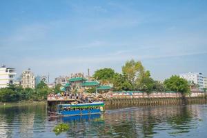 Phu Chau Temple . A temple floating on Vam Thuat river between district 12 and Go Vap photo