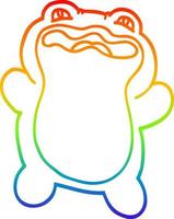 arco iris gradiente línea dibujo dibujos animados rana vector