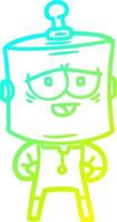 cold gradient line drawing cartoon robot vector