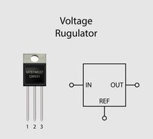 regulador de voltaje ic con símbolo vector eps 10.