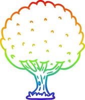 rainbow gradient line drawing Cartoon tree vector