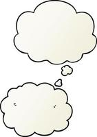 cartoon cloud and thought bubble in smooth gradient style vector