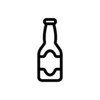 una botella de vector de icono de cerveza. ilustración de símbolo de contorno aislado