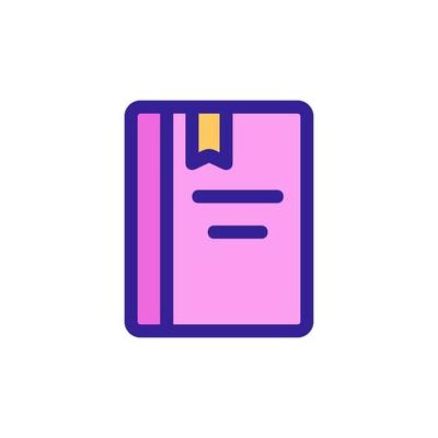 Notebook icon vector. Isolated contour symbol illustration