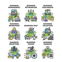 Business Vision Set Icons Vector Illustrations