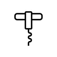 corkscrew for opening bottles icon vector outline illustration