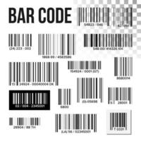 vector de conjunto de código de barras. escaneo de precios etiqueta del producto. escáner de información upc. lector digital señal de identificación ilustración