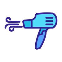 air blow from hair dryer gun icon vector outline illustration