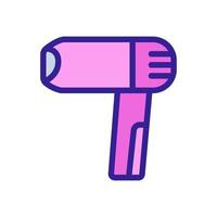 hair dryer with protective nozzles and comfortable handle icon vector outline illustration