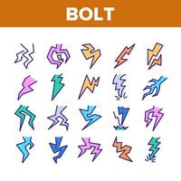 Bolt Lightning Flash Collection Icons Set Vector