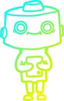 cold gradient line drawing cartoon robot vector