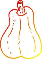 warm gradient line drawing cartoon butternut squash vector