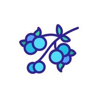 blueberry on branch icon vector outline illustration