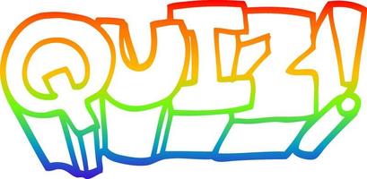 rainbow gradient line drawing cartoon quiz symbol vector