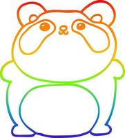 panda de dibujos animados de dibujo de línea de gradiente de arco iris vector