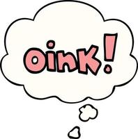 cartoon word oink and thought bubble vector