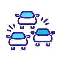 car signals in traffic jam icon vector outline illustration