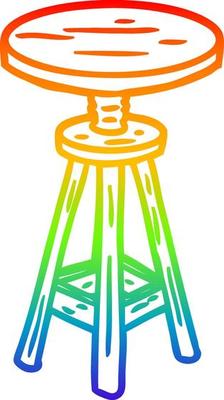 rainbow gradient line drawing adjustable artist stool