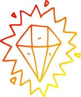 warm gradient line drawing cartoon diamond vector