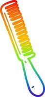 rainbow gradient line drawing cartoon comb vector