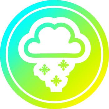 snow cloud circular in cold gradient spectrum vector