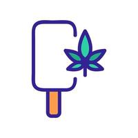 ilustración de contorno de vector de icono de helado de cannabis