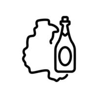 Champagne icon vector. Isolated contour symbol illustration vector