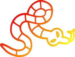 warm gradient line drawing cartoon poisonous snake vector