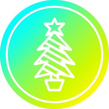 christmas tree circular in cold gradient spectrum vector