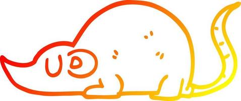 warm gradient line drawing cartoon mouse rat vector