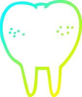 cold gradient line drawing cartoon tooth vector