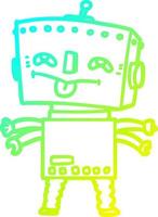robot de dibujos animados de dibujo de línea de gradiente frío vector