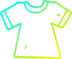 cold gradient line drawing cartoon tee shirt vector