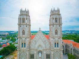 Song Vinh Church, also known as Parish Song Vinh in Phu My, which attracts tourists to visit spiritually on weekends in Vung Tau, Vietnam. Song Vinh Church have construction building look like France photo