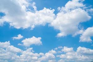 Beautiful view of blue sky with clouds at sunrise. Partly cloudy.Background cloud summer. Cloud summer. Sky cloud clear with sunset. Natural sky cinematic beautiful yellow and white texture background photo