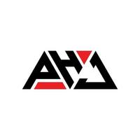 PHJ triangle letter logo design with triangle shape. PHJ triangle logo design monogram. PHJ triangle vector logo template with red color. PHJ triangular logo Simple, Elegant, and Luxurious Logo. PHJ