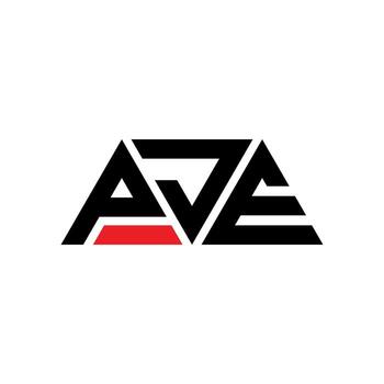 PJE triangle letter logo design with triangle shape. PJE triangle logo design monogram. PJE triangle vector logo template with red color. PJE triangular logo Simple, Elegant, and Luxurious Logo. PJE